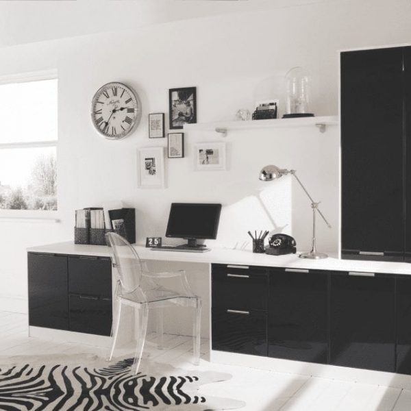 Black and white home office furniture
