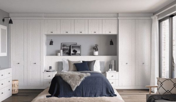 fitted bedroom furniture in white