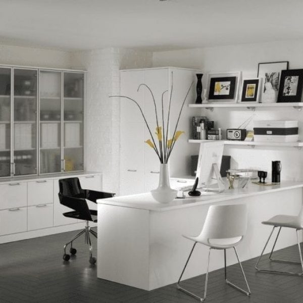 Sophisticated white home office furniture