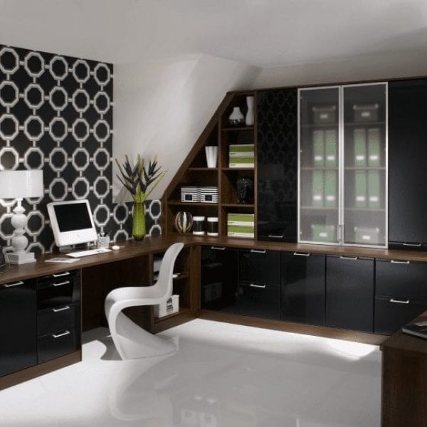 fitted home office furniture in black